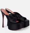 Amina Muaddi Salma 60 Satin Slipper With High Thin Heels In Black