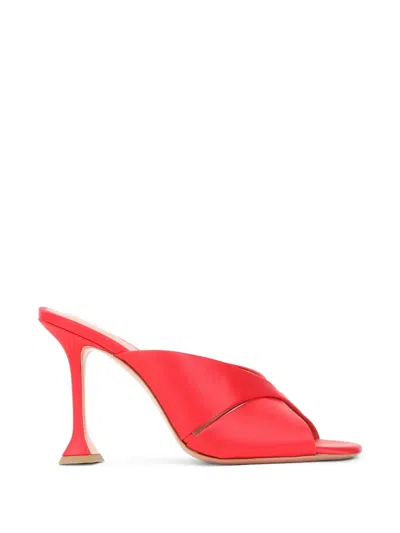 Amina Muaddi Salma Sandals In Red