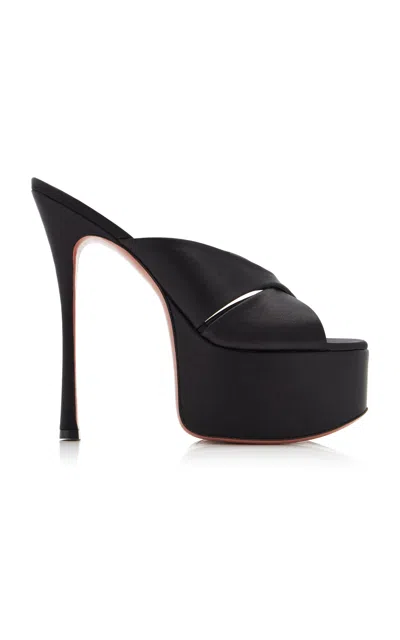 AMINA MUADDI SALMA SATIN PLATFORM SANDALS