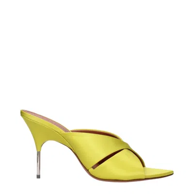 Amina Muaddi Samantha Mule Heel In Yellow