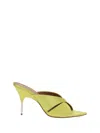 Amina Muaddi Samantha Crisscross Satin Metal-heel Sandals