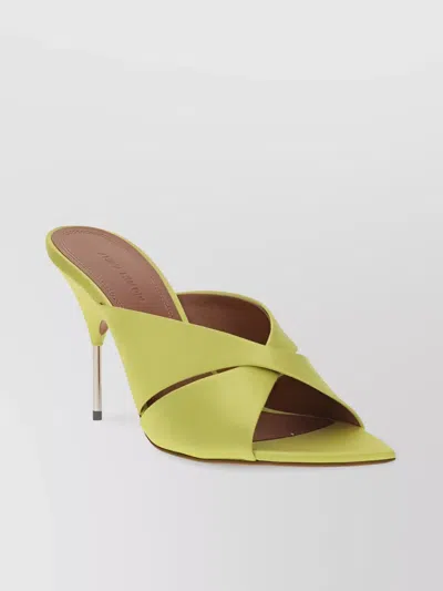Amina Muaddi Samantha Sandals Stiletto Heel In Yellow