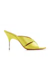 Amina Muaddi Samantha Satin Sandals In Green