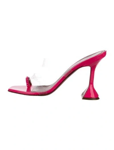 Pre-owned Amina Muaddi Sami Pvc Slides In Pink