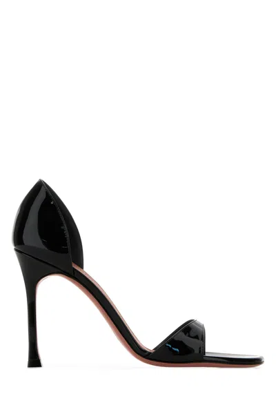 AMINA MUADDI AMINA MUADDI BLACK LEATHER AGNESE SANDALS