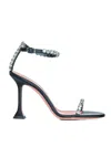Amina Muaddi Gigi Sandal 95 White Crystal-embellished Blac