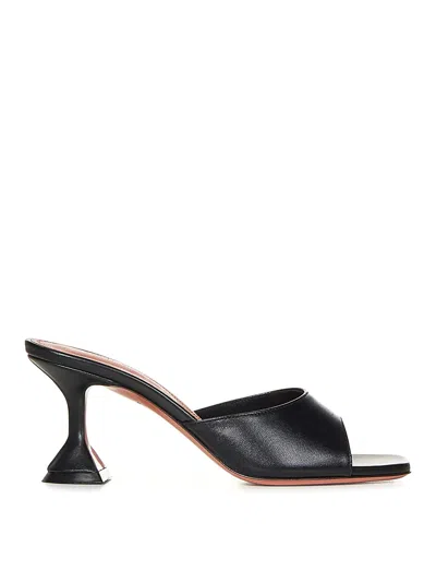 Amina Muaddi Leather Sandals In Black