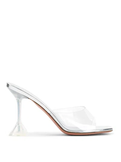 Amina Muaddi Lupita Glass Slipper In Gray