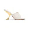 Amina Muaddi Taylor Woven 90 Slipper Sandals In Neutral