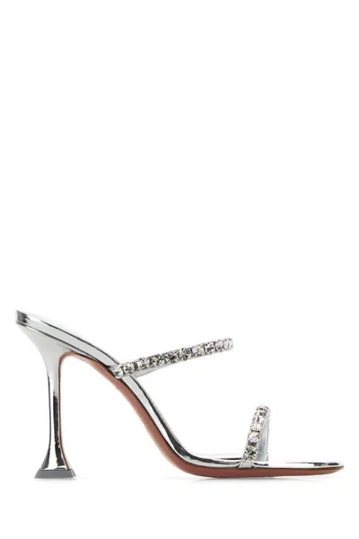 Amina Muaddi Sandals In Silver