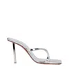 Amina Muaddi Adriana Mirror High Heel Slipper Sandal Silver