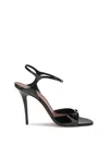 Amina Muaddi Patent-leather Adut Sandal In Black