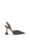 Amina Muaddi Women Holli 95mm Pointed Slingback Pumps In Brown