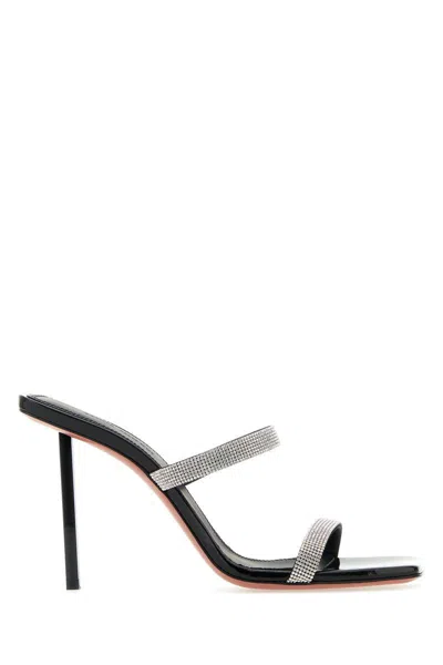 Amina Muaddi 95mm Rih Patent Leather Sandals In Multicolor