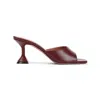 Amina Muaddi Wine Red Nappa Leather Lupita 70 Slippers In Burgundy