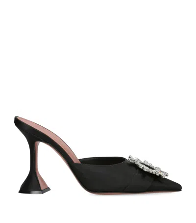 Amina Muaddi Satin Begum Mules 95 In Black