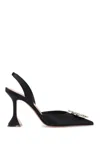 Amina Muaddi Rosie Crystal-embellished Satin Slingback Pumps