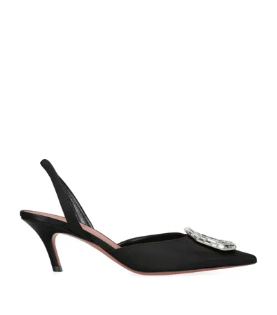 AMINA MUADDI SATIN CAMELIA SLINGBACK MULES 60
