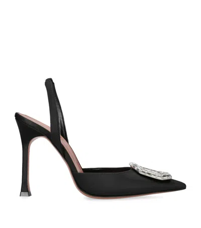 AMINA MUADDI SATIN CAMELIA SLINGBACK PUMPS 105