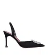Amina Muaddi Camelia Patent Leather Slingback Pumps In Black