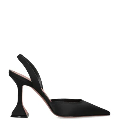 Amina Muaddi Holli Sling Nappa Leather Pumps In Black