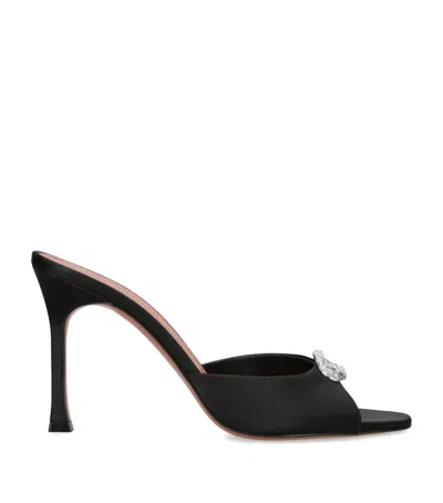 Amina Muaddi Satin Mini Camelia Heeled Mules 95