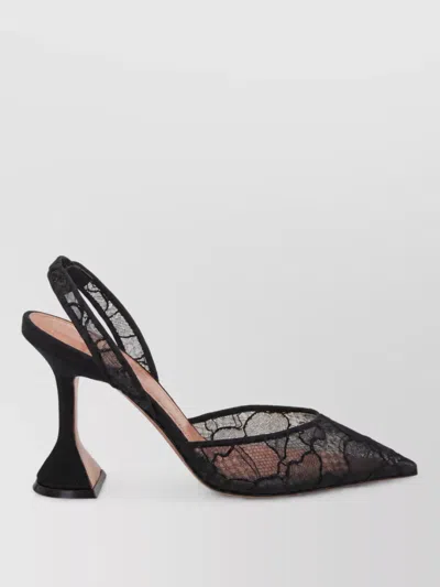 Amina Muaddi Satin Mules In Animal Print