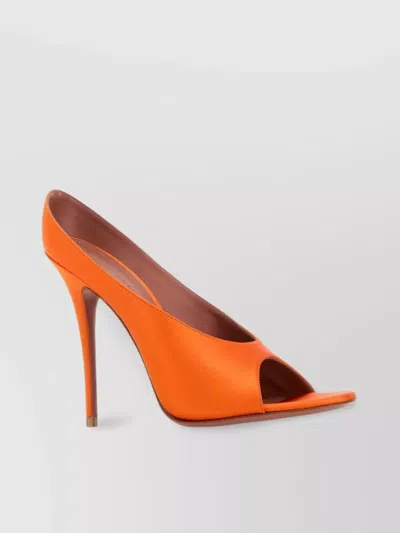 Amina Muaddi Satin Peep Toe Mules 105 Anok