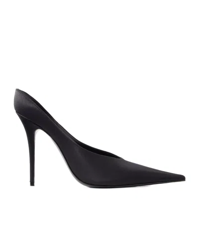 Amina Muaddi Anok Satin Pumps In Black
