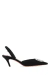 Amina Muaddi Camelia 60 Crystal-embellished Metallic Tweed Slingback Pumps