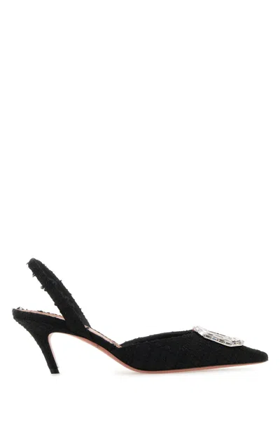 AMINA MUADDI SCARPE CON TACCO CAMELIASLING60TWEED BLA