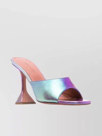 Amina Muaddi Lupita Metallic Nappa Slipper Sandals In Unicorn