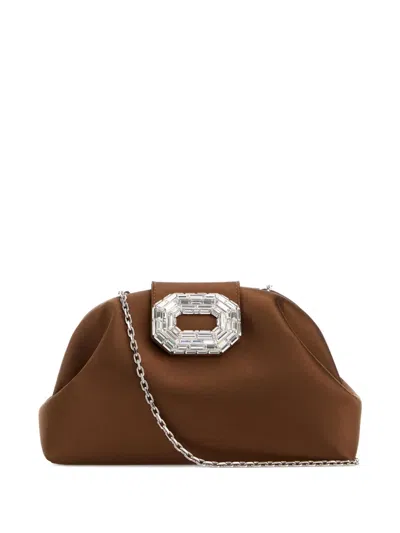 Amina Muaddi Sculpted Satin Evening Bag