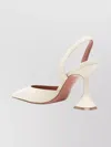 Amina Muaddi Sculptural Heel Leather Slingback Pumps In Neutral