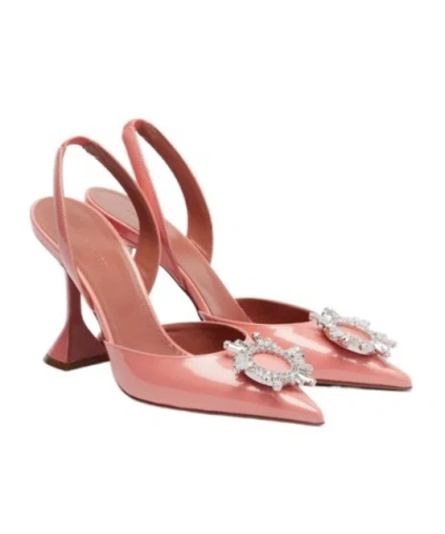 Amina Muaddi Sequined High Heels In Pink