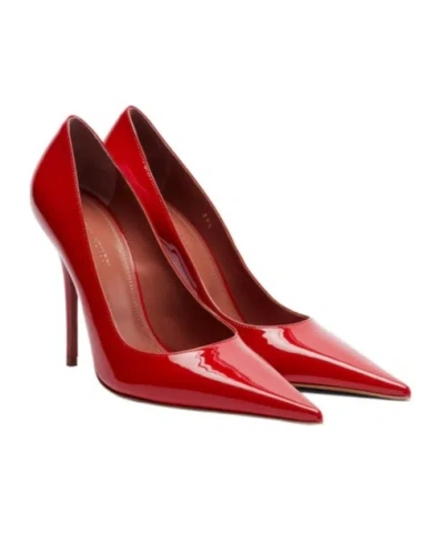 Amina Muaddi Anok Patent Leather Pumps In Red