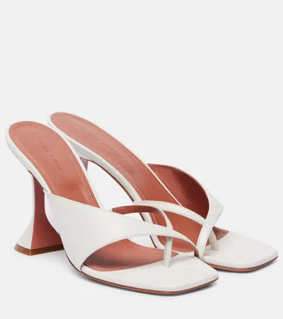 Amina Muaddi Shiona 95 Leather Sandals In White