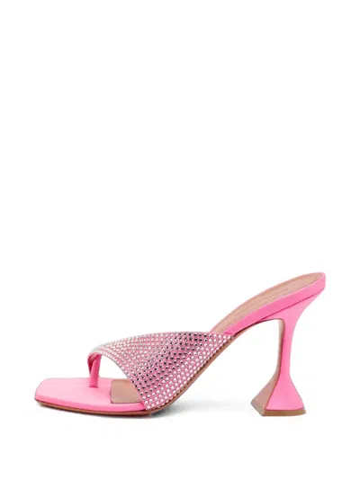 Pre-owned Amina Muaddi Shiona Crystal-embellished Sandals In Pink