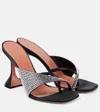 Amina Muaddi Open-toed Square Toed High-heeled Sandals In Black