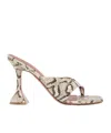 Amina Muaddi Shiona High Heel Sandals In Multi