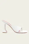 Amina Muaddi White Shiona Slipper Heeled Sandals In White