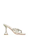 Amina Muaddi 95mm Shiona Snakeskin-effect Sandals In Multi
