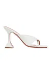 Amina Muaddi White Shiona Slipper Heeled Sandals In White
