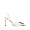 Amina Muaddi 90mm Camelia Slingback Pumps In White