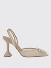 Amina Muaddi Crystal Embellished Pointed Toe Sculptural Heel Pumps