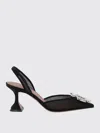 Amina Muaddi Pointed Toe Embellished Heel Sandals In Black