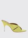 Amina Muaddi Samantha Crisscross Satin Metal-heel Sandals