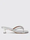 Amina Muaddi Gigi Thong Mirror Sandals In White
