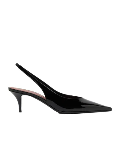 Amina Muaddi Shoes Anok Sling 55 0-black Patent