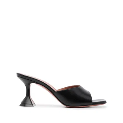 Amina Muaddi Square Open-toed High-heel Sandals In Black